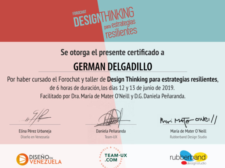 Certificado Design Thinking DILLO